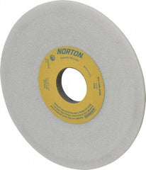 Norton - 6" Diam, 1-1/4" Hole Size, 1/2" Overall Thickness, 46 Grit, Type 12 Tool & Cutter Grinding Wheel - Coarse Grade, Diamond, J Hardness, Vitrified Bond, 4,140 RPM - Benchmark Tooling