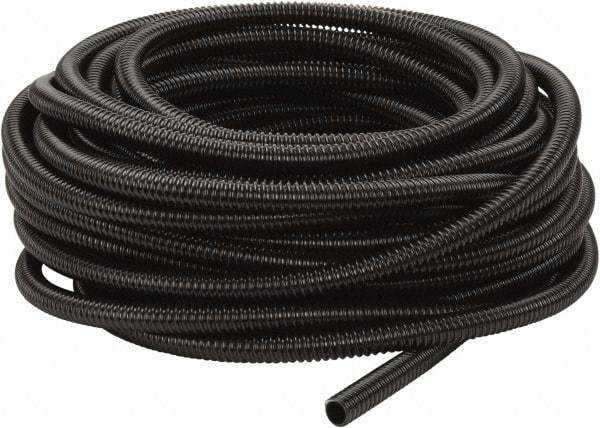 Hubbell Wiring Device-Kellems - 1/2" Trade Size, 100' Long, Flexible Liquidtight Conduit - PVC, 16.1mm ID, Black - Benchmark Tooling