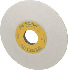 Norton - 6" Diam, 1-1/4" Hole Size, 1/2" Overall Thickness, 60 Grit, Type 12 Tool & Cutter Grinding Wheel - Medium Grade, Aluminum Oxide, J Hardness, Vitrified Bond, 4,140 RPM - Benchmark Tooling