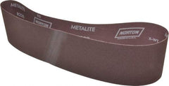 Norton - 4" Wide x 36" OAL, 180 Grit, Aluminum Oxide Abrasive Belt - Aluminum Oxide, Very Fine, Coated, X Weighted Cloth Backing, Series R228 - Benchmark Tooling