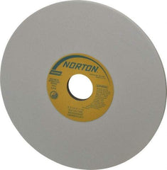 Norton - 8" Diam x 1-1/4" Hole x 1/4" Thick, I Hardness, 100 Grit Surface Grinding Wheel - Aluminum Oxide, Type 1, Fine Grade, 3,600 Max RPM, Vitrified Bond, No Recess - Benchmark Tooling
