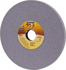 Norton - 8" Diam x 1-1/4" Hole x 1/2" Thick, H Hardness, 80 Grit Surface Grinding Wheel - Aluminum Oxide, Type 1, Medium Grade, 3,600 Max RPM, Vitrified Bond, No Recess - Benchmark Tooling