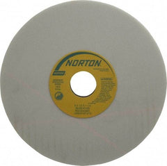 Norton - 8" Diam x 1-1/4" Hole x 1/2" Thick, K Hardness, 60 Grit Surface Grinding Wheel - Aluminum Oxide, Type 1, Medium Grade, 3,600 Max RPM, Vitrified Bond, No Recess - Benchmark Tooling