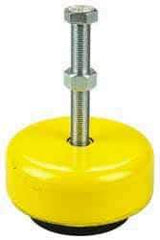 Tech Products - 4500 Lb Capacity, M20x2.5 Thread, Steel Stud, Studded Socket Mount Leveling Mount - 5" Stud Length, 160mm Base Diam, Neoprene Pad, 20mm Hex - Benchmark Tooling