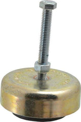 Tech Products - 150 Lb Capacity, 3/8-16 Thread, Steel Stud, Studded Socket Mount Leveling Mount - 3" Stud Length, 3-1/8" Base Diam, Neoprene Pad, 3/8" Hex - Benchmark Tooling