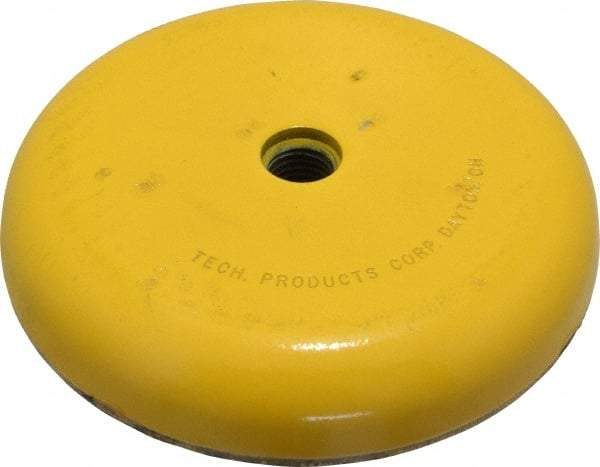 Tech Products - 4500 Lb Capacity, 3/4-10 Thread, Steel Stud, Studded Socket Mount Leveling Mount - 5" Stud Length, 6-1/4" Base Diam, Neoprene Pad, 3/4" Hex - Benchmark Tooling