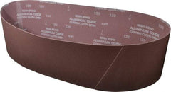 Norton - 6" Wide x 48" OAL, 120 Grit, Aluminum Oxide Abrasive Belt - Aluminum Oxide, Fine, Coated, X Weighted Cloth Backing, Series R228 - Benchmark Tooling