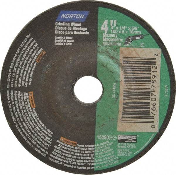 Norton - 10" Diam x 3" Hole x 3/4" Thick, I Hardness, 60 Grit Surface Grinding Wheel - Aluminum Oxide, Type 1, Medium Grade, 2,485 Max RPM, Vitrified Bond, No Recess - Benchmark Tooling