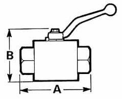 Voss - 3/8" Pipe, Full Port, Stainless Steel Standard Ball Valve - Inline - One Way Flow, FNPTF x FNPTF Ends, Lever Handle, 7,250 WOG - Benchmark Tooling