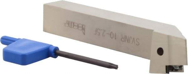 Iscar - SVJN, Right Hand Cut, 5/8" Shank Height x 5/8" Shank Width, Negative Rake Indexable Turning Toolholder - 4" OAL, VN..2.5 Insert Compatibility, Series Isoturn - Benchmark Tooling