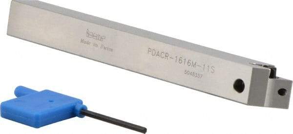 Iscar - PDAC, Right Hand Cut, 16mm Shank Height x 16mm Shank Width, Neutral Rake Indexable Turning Toolholder - 150mm OAL, DC..11T3.. Insert Compatibility, Series Isoturn - Benchmark Tooling
