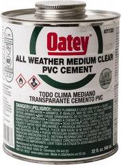 Oatey - 32 oz All-Purpose Medium Bodied Cement - Clear, Use with PVC - Benchmark Tooling