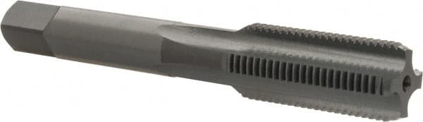 OSG - 9/16-18 UNF 4 Flute Oxide Finish High Speed Steel Straight Flute Standard Hand Tap - Bottoming, Right Hand Thread, 3-19/32" OAL, 1-21/32" Thread Length, H3 Limit, Oversize - Exact Industrial Supply