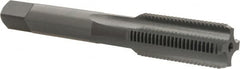 OSG - 9/16-18 UNF 4 Flute Oxide Finish High Speed Steel Straight Flute Standard Hand Tap - Bottoming, Right Hand Thread, 3-19/32" OAL, 1-21/32" Thread Length, H3 Limit, Oversize - Exact Industrial Supply