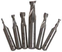 Cleveland - 1/8 to 1/2", 2 Flute End Mill Set - Uncoated, Cobalt, Centercutting - Benchmark Tooling