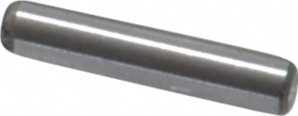 Value Collection - 1/16" Diam x 5/16" Pin Length Grade 8 Alloy Steel Standard Dowel Pin - C 50-58 Hardness, 800 Lb Breaking Strength, 1 Beveled & 1 Rounded End - Benchmark Tooling