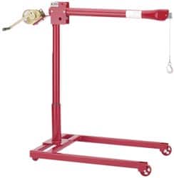 THERN - 44-1/2 Inches Long x 29-1/2 Inches Wide x 19 Inches Deep x 4-3/4 Inches Thick Davit Crane Mobile Wheel Base - 24 Inches Distance Between Mounting Hole Centers, 0.69 Inches Hole Diameter, Enamel Finish - Benchmark Tooling