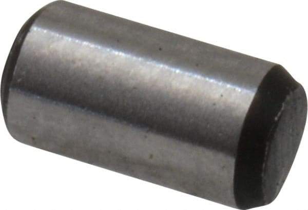 Value Collection - 3/32" Diam x 3/16" Pin Length Grade 8 Alloy Steel Standard Dowel Pin - C 50-58 Hardness, 1,800 Lb Breaking Strength, 1 Beveled & 1 Rounded End - Benchmark Tooling