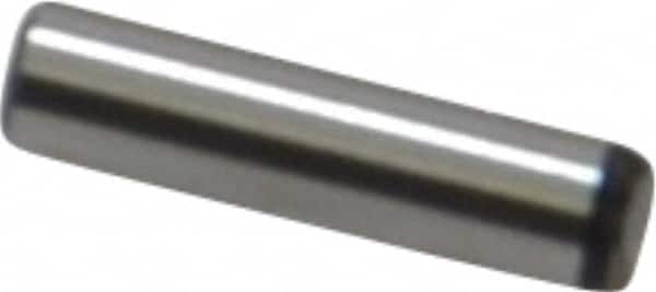 Value Collection - 3/32" Diam x 3/8" Pin Length Grade 8 Alloy Steel Standard Dowel Pin - C 50-58 Hardness, 1,800 Lb Breaking Strength, 1 Beveled & 1 Rounded End - Benchmark Tooling