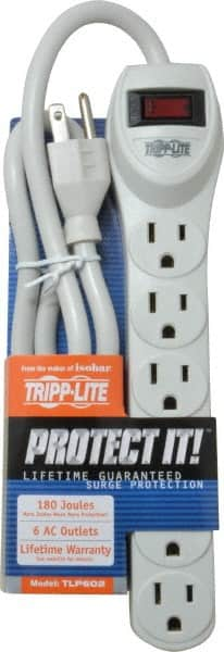 Tripp-Lite - 6 Outlets, 120 Volts, 15 Amps, 2' Cord, Power Outlet Strip - Free Hanging, Keyhole Mount, 5-15P NEMA Configuration, 23.98" Strip, UL1449 3rd Edition - Benchmark Tooling