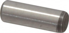 Value Collection - 1/8" Diam x 3/8" Pin Length Grade 8 Alloy Steel Standard Dowel Pin - C 50-58 Hardness, 3,200 Lb Breaking Strength, 1 Beveled & 1 Rounded End - Benchmark Tooling