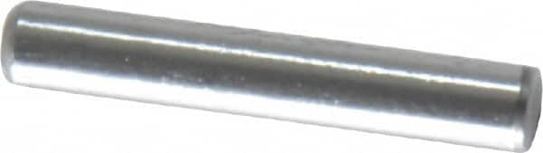 Value Collection - 1/8" Diam x 3/4" Pin Length Grade 8 Alloy Steel Standard Dowel Pin - C 50-58 Hardness, 3,200 Lb Breaking Strength, 1 Beveled & 1 Rounded End - Benchmark Tooling