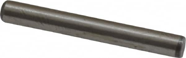 Value Collection - 1/8" Diam x 1" Pin Length Grade 8 Alloy Steel Standard Dowel Pin - C 50-58 Hardness, 3,200 Lb Breaking Strength, 1 Beveled & 1 Rounded End - Benchmark Tooling