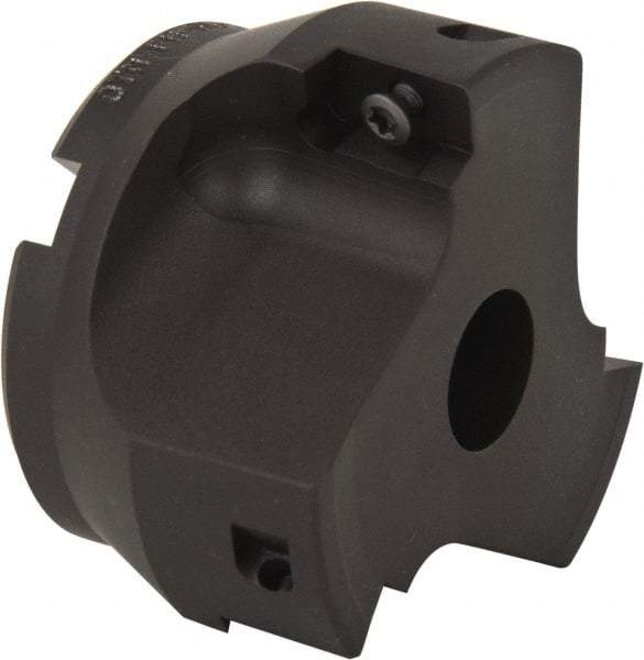 Kyocera - 3 Inserts, 2-1/2" Cut Diam, 3/4" Arbor Diam, 0.64" Max Depth of Cut, Indexable Square-Shoulder Face Mill - 0/90° Lead Angle, 1.57" High, APET 1604 Insert Compatibility, Series FM--AL - Benchmark Tooling
