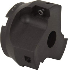 Kyocera - 3 Inserts, 2-1/2" Cut Diam, 3/4" Arbor Diam, 0.64" Max Depth of Cut, Indexable Square-Shoulder Face Mill - 0/90° Lead Angle, 1.57" High, APET 1604 Insert Compatibility, Series FM--AL - Benchmark Tooling