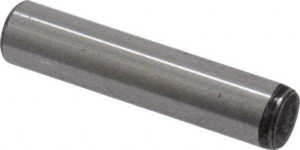 Value Collection - 3/16" Diam x 7/8" Pin Length Grade 8 Alloy Steel Standard Dowel Pin - C 50-58 Hardness, 7,200 Lb Breaking Strength, 1 Beveled & 1 Rounded End - Benchmark Tooling