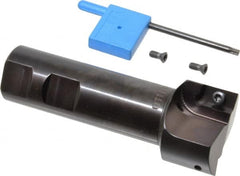 Kyocera - 1-1/2" Cut Diam, 0.64" Max Depth of Cut, 1" Shank Diam, 4" OAL, Indexable Square Shoulder End Mill - APET 1604 Inserts, Weldon Shank, 90° Lead Angle, Through Coolant - Benchmark Tooling