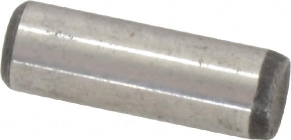 Value Collection - 1/4" Diam x 3/4" Pin Length Grade 8 Alloy Steel Standard Dowel Pin - C 50-58 Hardness, 12,800 Lb Breaking Strength, 1 Beveled & 1 Rounded End - Benchmark Tooling