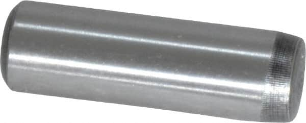 Value Collection - 5/16" Diam x 1" Pin Length Grade 8 Alloy Steel Standard Dowel Pin - C 50-58 Hardness, 20,000 Lb Breaking Strength, 1 Beveled & 1 Rounded End - Benchmark Tooling