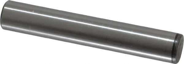 Value Collection - 3/8" Diam x 2-1/4" Pin Length Grade 8 Alloy Steel Standard Dowel Pin - C 50-58 Hardness, 28,700 Lb Breaking Strength, 1 Beveled & 1 Rounded End - Benchmark Tooling