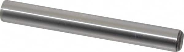 Value Collection - 3/8" Diam x 3" Pin Length Grade 8 Alloy Steel Standard Dowel Pin - C 50-58 Hardness, 28,700 Lb Breaking Strength, 1 Beveled & 1 Rounded End - Benchmark Tooling