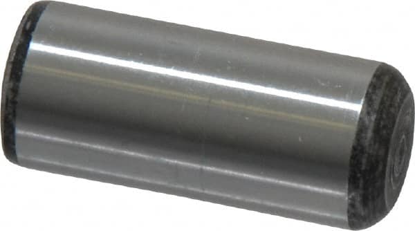 Value Collection - 7/16" Diam x 1" Pin Length Grade 8 Alloy Steel Standard Dowel Pin - C 50-58 Hardness, 39,100 Lb Breaking Strength, 1 Beveled & 1 Rounded End - Benchmark Tooling