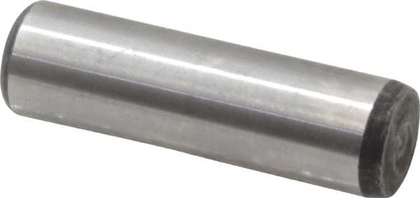 Value Collection - 7/16" Diam x 1-1/2" Pin Length Grade 8 Alloy Steel Standard Dowel Pin - C 50-58 Hardness, 39,100 Lb Breaking Strength, 1 Beveled & 1 Rounded End - Benchmark Tooling