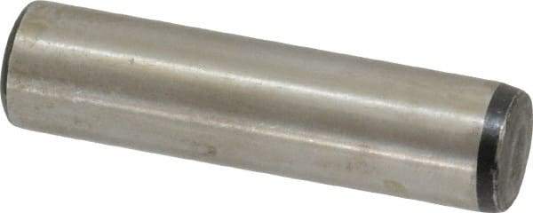 Value Collection - 7/16" Diam x 1-3/4" Pin Length Grade 8 Alloy Steel Standard Dowel Pin - C 50-58 Hardness, 39,100 Lb Breaking Strength, 1 Beveled & 1 Rounded End - Benchmark Tooling