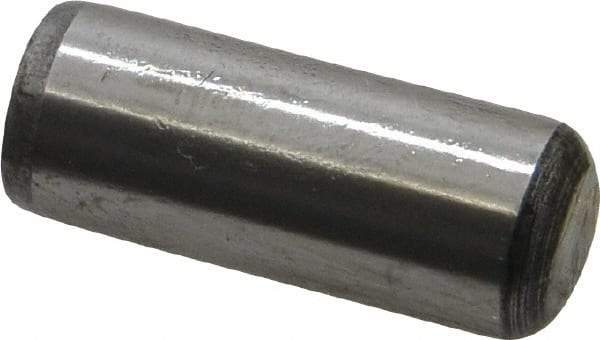 Value Collection - 1/2" Diam x 1-1/4" Pin Length Grade 8 Alloy Steel Standard Dowel Pin - C 50-58 Hardness, 51,000 Lb Breaking Strength, 1 Beveled & 1 Rounded End - Benchmark Tooling