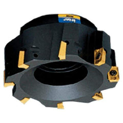 Iscar - 3 Inserts, 50mm Cut Diam, 22mm Arbor Diam, 14.3mm Max Depth of Cut, Indexable Square-Shoulder Face Mill - 0/90° Lead Angle, 40mm High, AD.. 15.. Insert Compatibility, Series Heli2000 - Benchmark Tooling