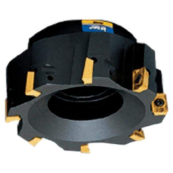 Iscar - 4 Inserts, 63mm Cut Diam, 25.4mm Arbor Diam, 14.3mm Max Depth of Cut, Indexable Square-Shoulder Face Mill - 0/90° Lead Angle, 50mm High, AD.. 15.. Insert Compatibility, Series Heli2000 - Benchmark Tooling