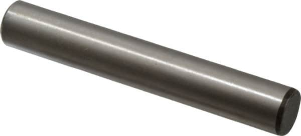 Value Collection - 5/8" Diam x 4" Pin Length Grade 8 Alloy Steel Standard Dowel Pin - C 50-58 Hardness, 79,800 Lb Breaking Strength, 1 Beveled & 1 Rounded End - Benchmark Tooling