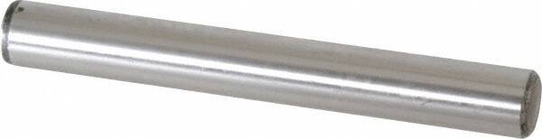 Value Collection - 5/8" Diam x 5" Pin Length Grade 8 Alloy Steel Standard Dowel Pin - C 50-58 Hardness, 79,800 Lb Breaking Strength, 1 Beveled & 1 Rounded End - Benchmark Tooling