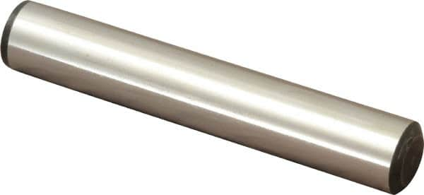 Value Collection - 3/4" Diam x 4-1/2" Pin Length Grade 8 Alloy Steel Standard Dowel Pin - C 50-58 Hardness, 114,000 Lb Breaking Strength, 1 Beveled & 1 Rounded End - Benchmark Tooling