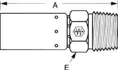 Eaton - 1-11-1/2 Thread Straight Hydraulic Hose Fitting - 1" Hose Diam - Benchmark Tooling