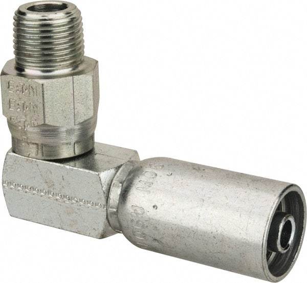 Eaton - 3/8-18 Thread Hydraulic Hose Elbow - 3/8" Hose Diam - Benchmark Tooling