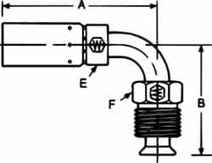 Eaton - 5/8-18 Thread Hydraulic Hose Elbow - 3/8" Hose Diam - Benchmark Tooling