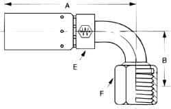 Eaton - 3/4-16 SAE Hydraulic Hose Elbow - 1/2" Hose Diam - Benchmark Tooling