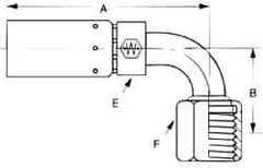 Eaton - 3/4-16 SAE Hydraulic Hose Elbow - 1/2" Hose Diam - Benchmark Tooling