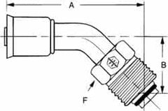 Hydraulic Hose Bumped Male Swivel Fitting: 5/8-18